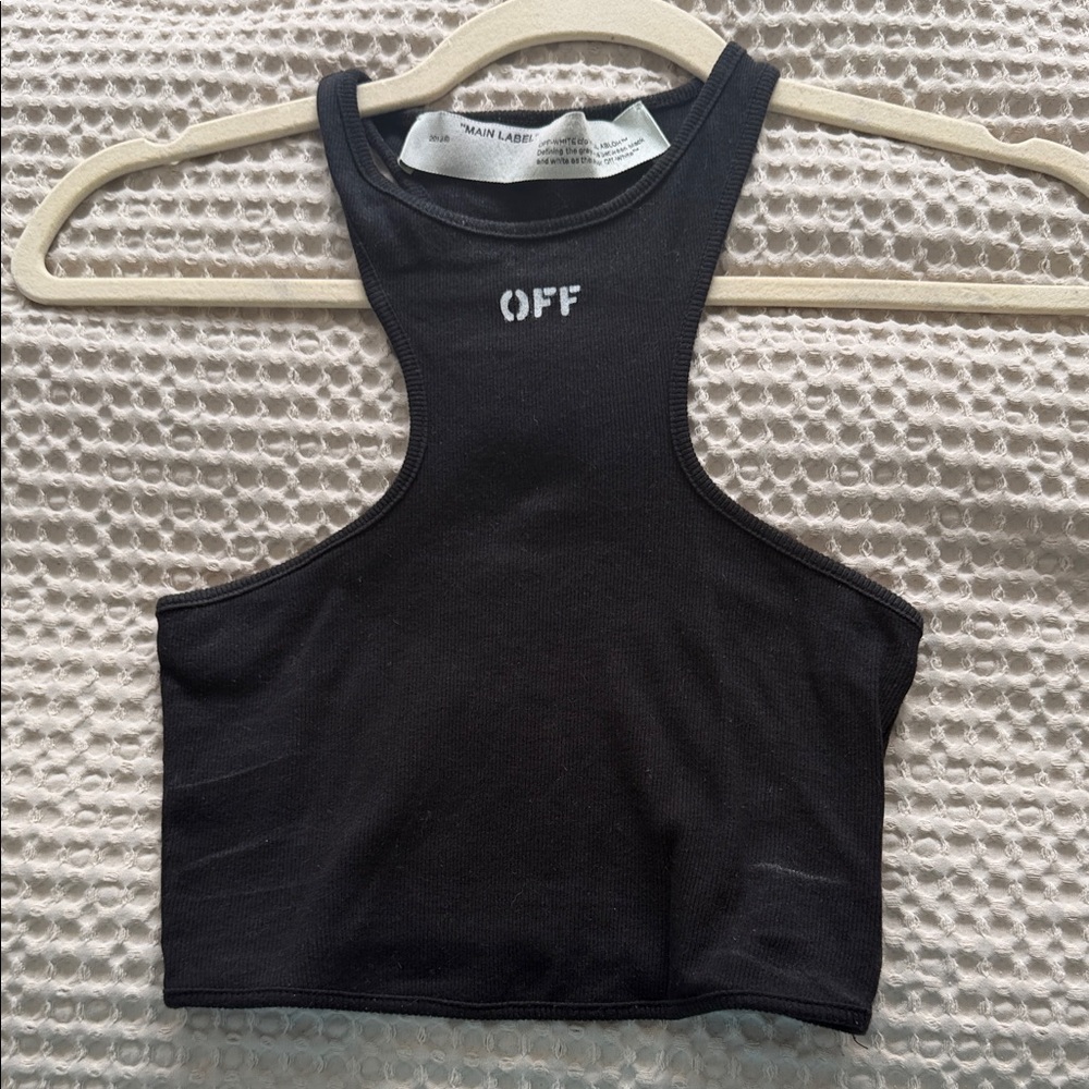 Off-White Black Racerback Crop Top